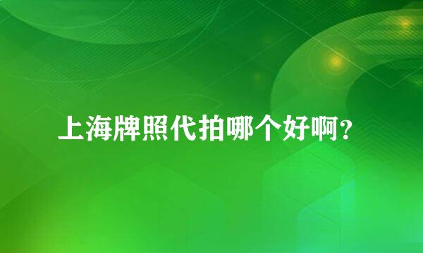 上海牌照代拍哪个好啊？