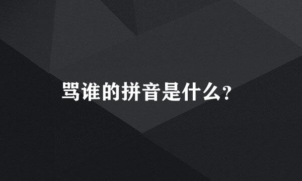 骂谁的拼音是什么？