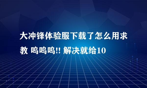 大冲锋体验服下载了怎么用求教 呜呜呜!! 解决就给10