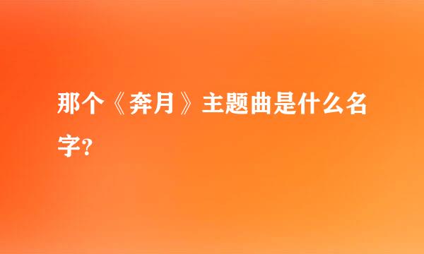 那个《奔月》主题曲是什么名字？