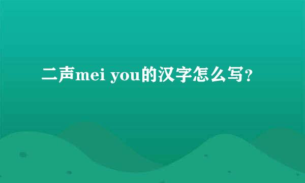 二声mei you的汉字怎么写？