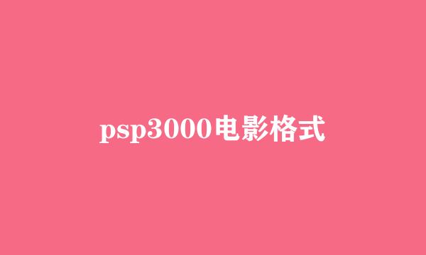 psp3000电影格式