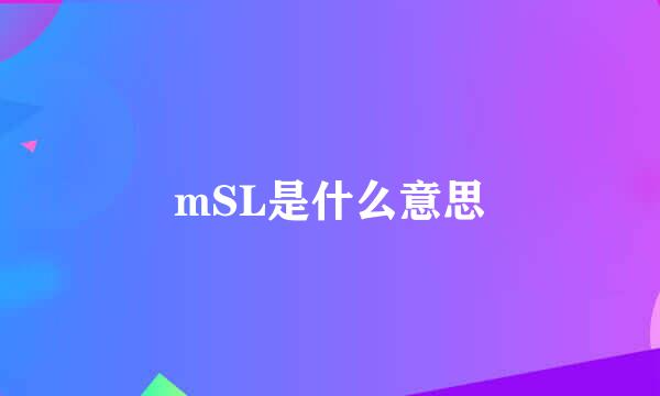 mSL是什么意思