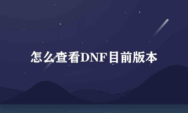 怎么查看DNF目前版本