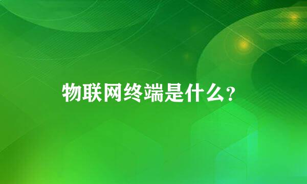 物联网终端是什么？