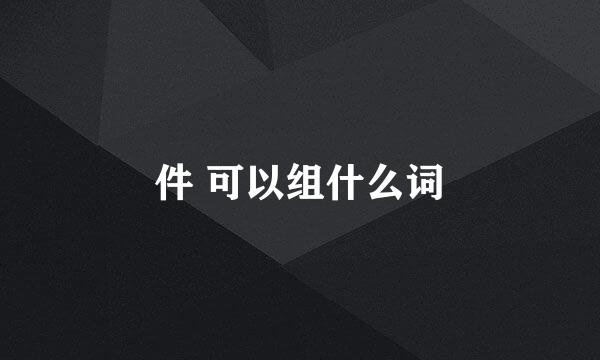 件 可以组什么词