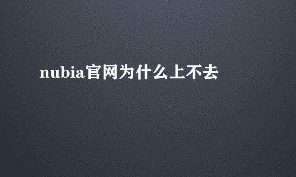 nubia官网为什么上不去