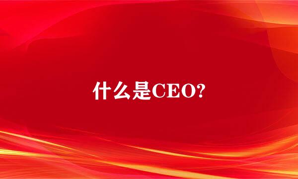 什么是CEO?