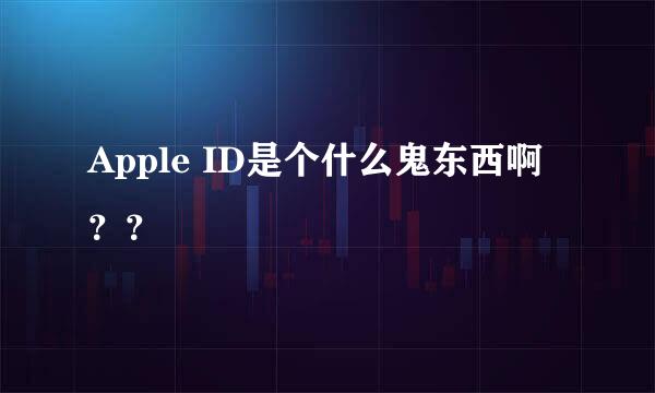 Apple ID是个什么鬼东西啊？？