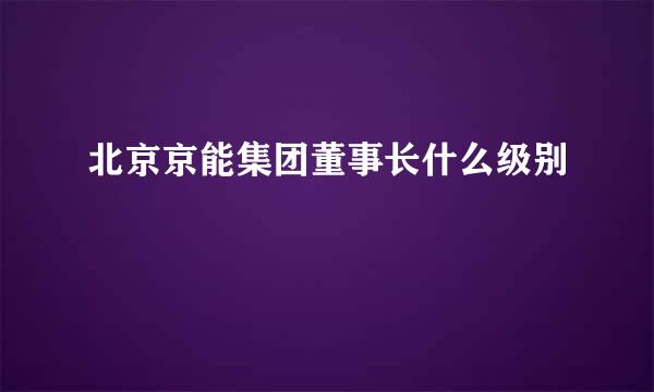 北京京能集团董事长什么级别