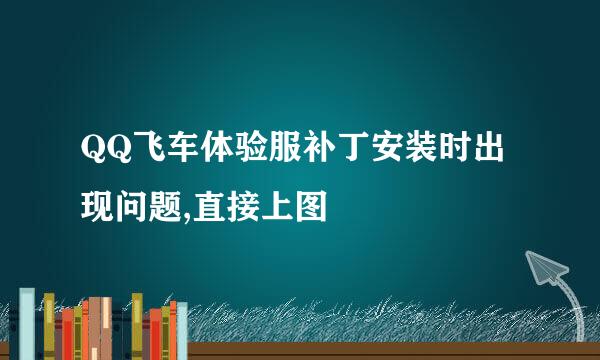 QQ飞车体验服补丁安装时出现问题,直接上图