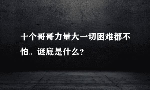 十个哥哥力量大一切困难都不怕。谜底是什么？