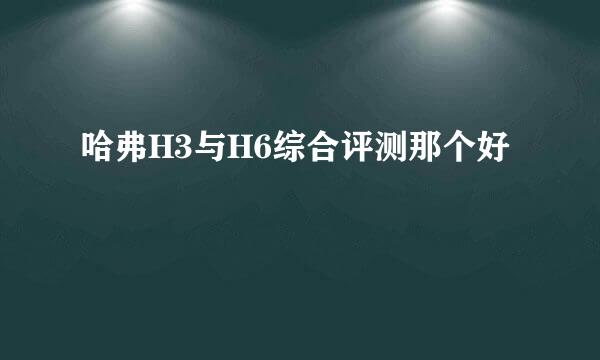 哈弗H3与H6综合评测那个好