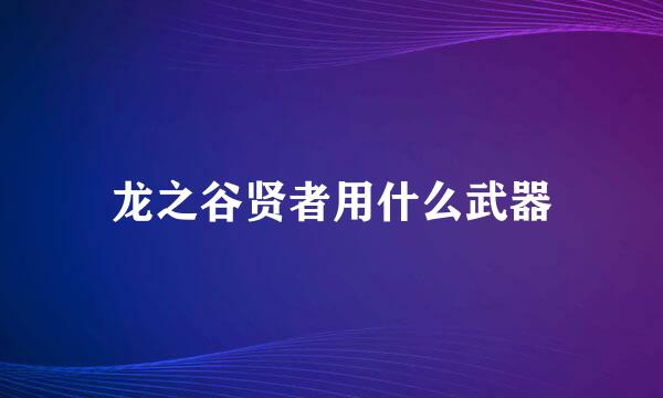 龙之谷贤者用什么武器