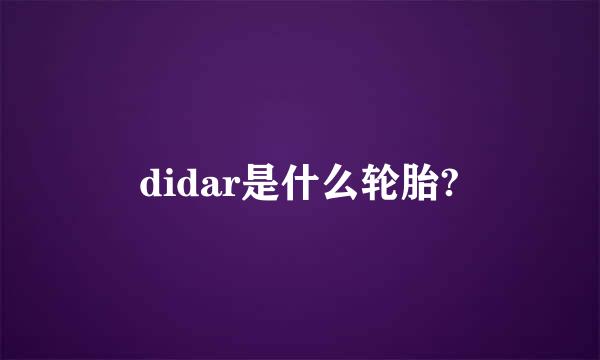 didar是什么轮胎?