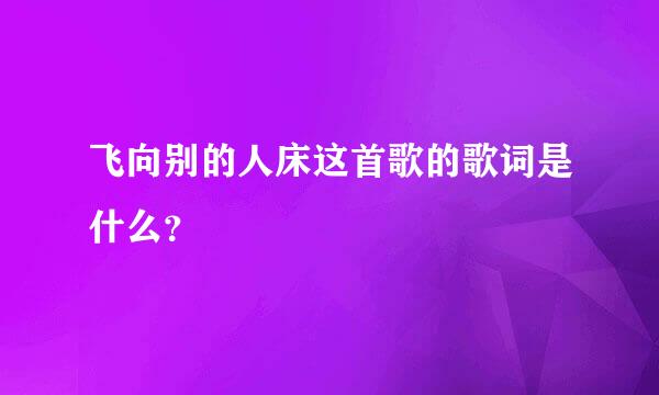 飞向别的人床这首歌的歌词是什么？