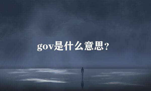 gov是什么意思？