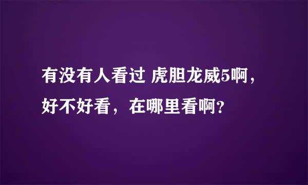 有没有人看过 虎胆龙威5啊，好不好看，在哪里看啊？