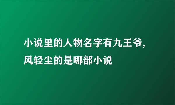 小说里的人物名字有九王爷,风轻尘的是哪部小说