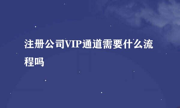 注册公司VIP通道需要什么流程吗