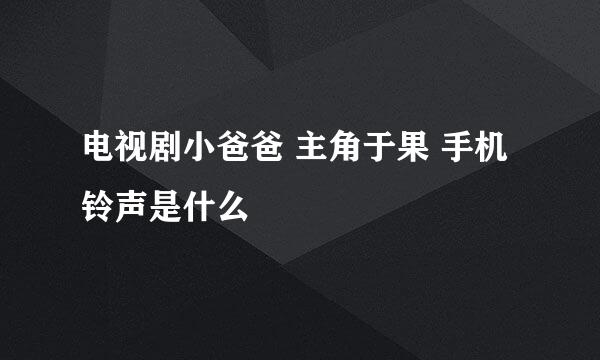 电视剧小爸爸 主角于果 手机铃声是什么