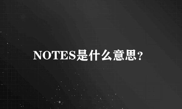 NOTES是什么意思？