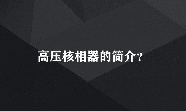 高压核相器的简介？