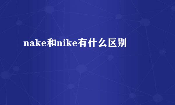 nake和nike有什么区别