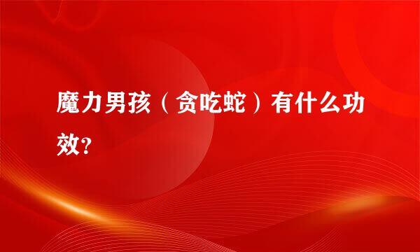 魔力男孩（贪吃蛇）有什么功效？