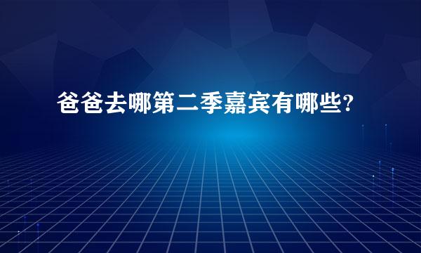 爸爸去哪第二季嘉宾有哪些?