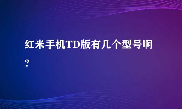 红米手机TD版有几个型号啊？