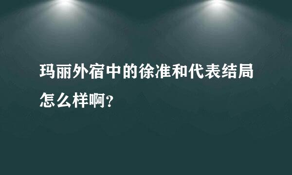 玛丽外宿中的徐准和代表结局怎么样啊？