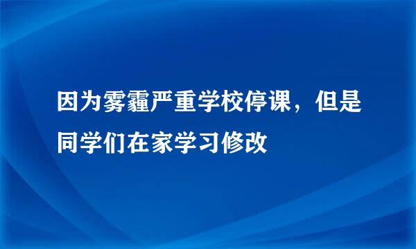 因为雾霾严重学校停课，但是同学们在家学习修改