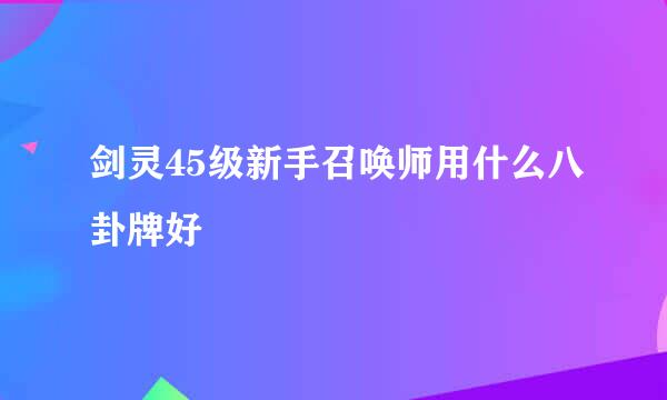 剑灵45级新手召唤师用什么八卦牌好