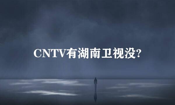 CNTV有湖南卫视没?