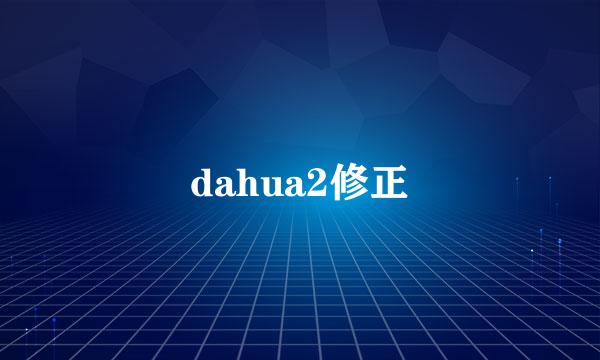 dahua2修正