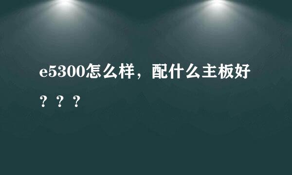 e5300怎么样，配什么主板好？？？