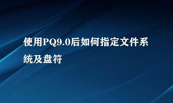 使用PQ9.0后如何指定文件系统及盘符