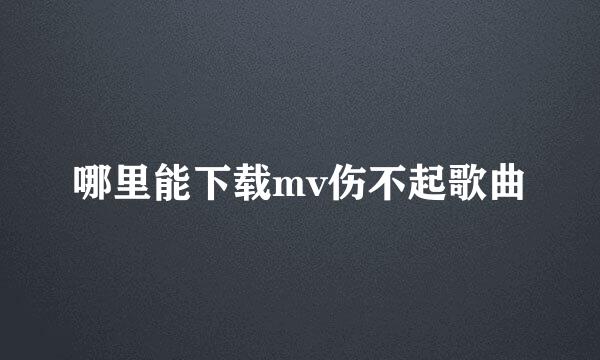 哪里能下载mv伤不起歌曲