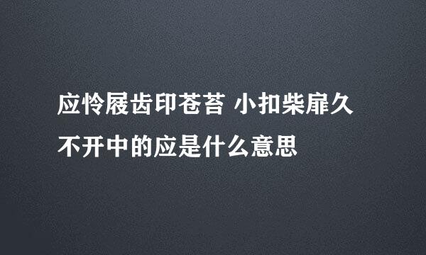 应怜屐齿印苍苔 小扣柴扉久不开中的应是什么意思