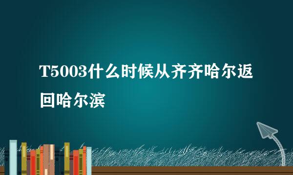 T5003什么时候从齐齐哈尔返回哈尔滨