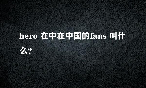 hero 在中在中国的fans 叫什么？