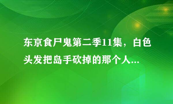 东京食尸鬼第二季11集，白色头发把岛手砍掉的那个人叫什么名字什么实力