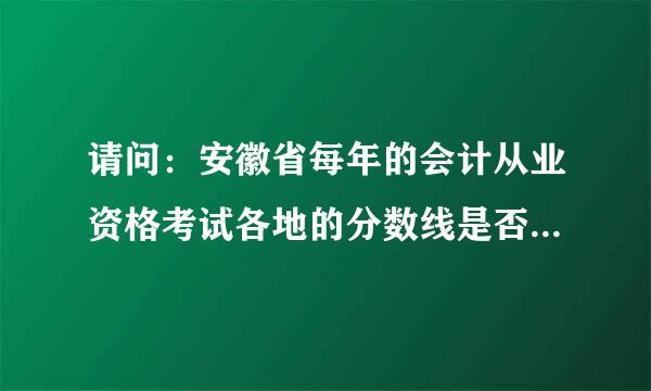 请问：安徽省每年的会计从业资格考试各地的分数线是否相同？也就是全省分数线是否一样？