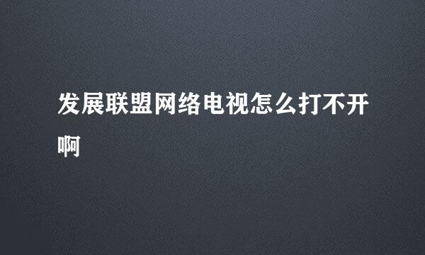 发展联盟网络电视怎么打不开啊