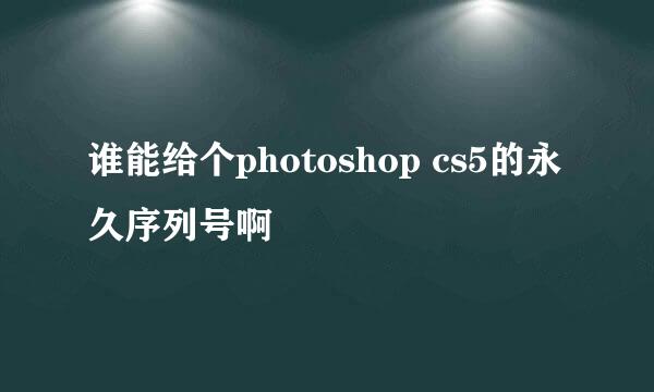 谁能给个photoshop cs5的永久序列号啊