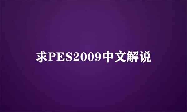 求PES2009中文解说