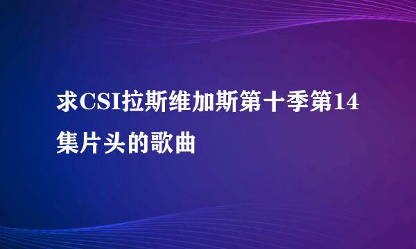 求CSI拉斯维加斯第十季第14集片头的歌曲