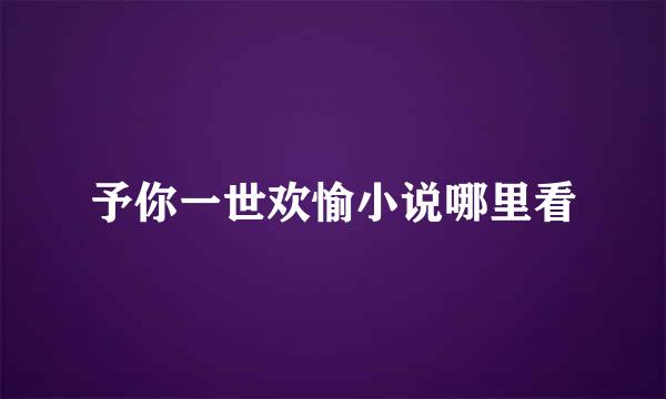 予你一世欢愉小说哪里看