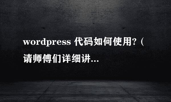 wordpress 代码如何使用?（请师傅们详细讲解，不限量加分！）